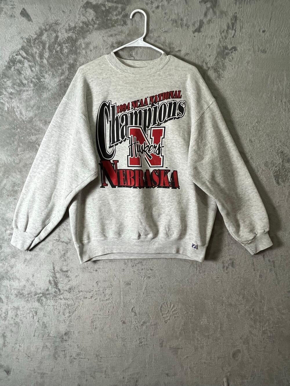 Vintage Nebraska Cornhuskers 1990 National Champions Gray Crewneck Sweatshirt XL
